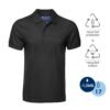 [Earth Black-S] Santhome PRO EARTH (Mens) - The Fully Recycled Polo Shirt (Small, Black)