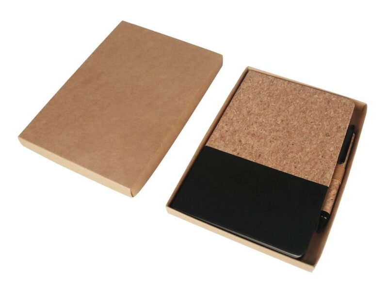 BORSA – Eco-Neutral A5 Cork Fabric Hard Cover Notebook and Pen Set - Image 4