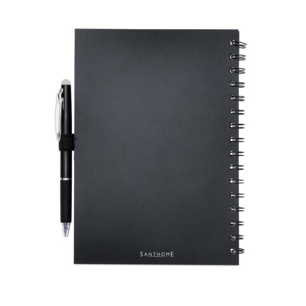Santhome® Eternity Reusable Notebook & Pen Set – Eco-Friendly Premium Gift in Black - Image 4