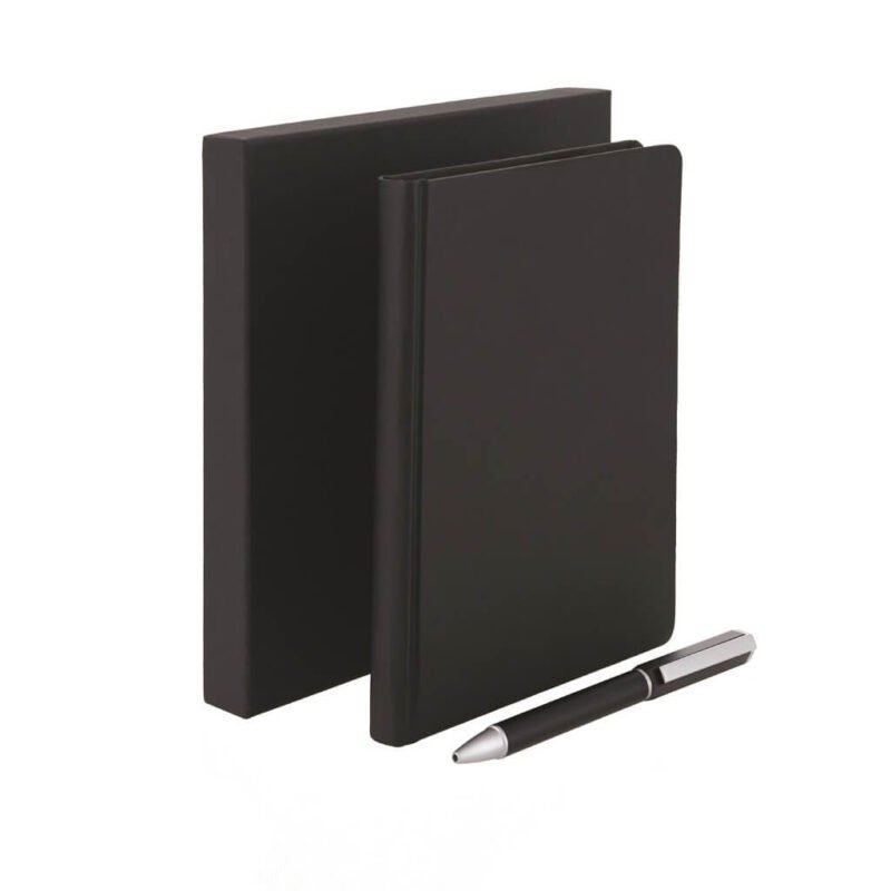 TOMAR Santhome® PU Thermo Notebook & Pen Set – Elegant Corporate Gift in Black - Image 2