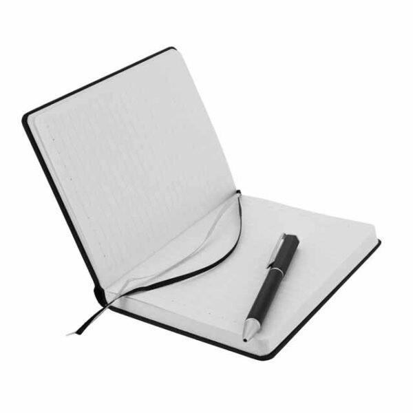 TOMAR Santhome® PU Thermo Notebook & Pen Set – Elegant Corporate Gift in Black - Image 4
