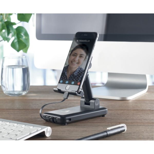 10000mAh ABS Powerbank with Expandable and Foldable Phone Holder - Image 3